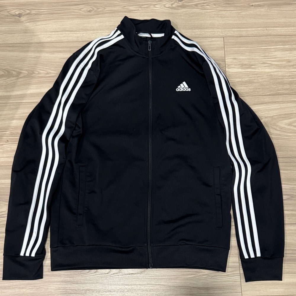 Adidas Black Jacket with White Accents